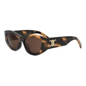 New CELINE Triomphe Havana Cat Eye CL40308U 53E Sunglasses Women